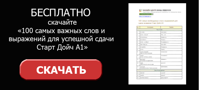 100 необходимых слов и выражений для уровня А1 по немецкому языку